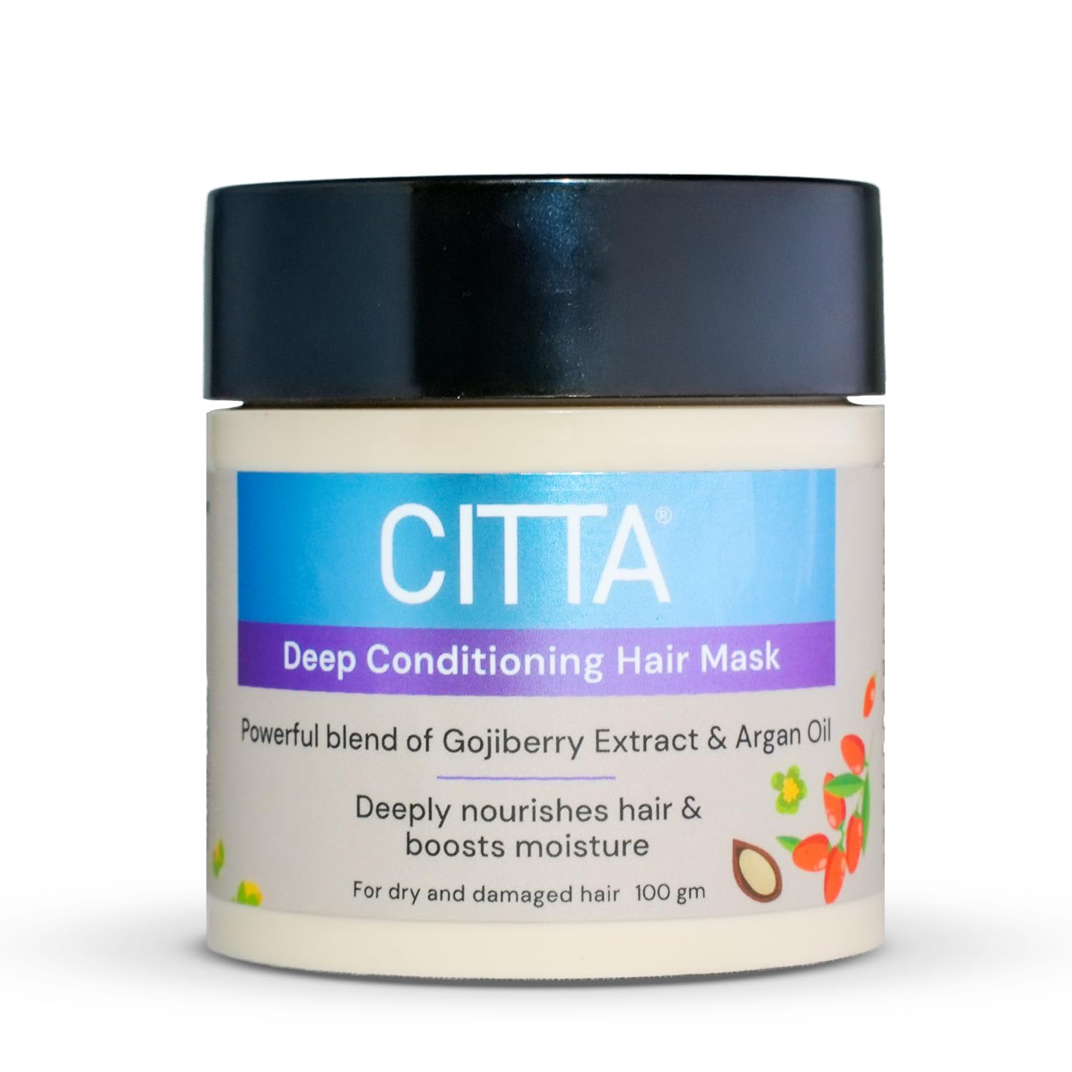 CITTA Deep Conditioning Hair Mask | Argan Oil & Goji Berry for Frizzy, Dry & Damaged Hair | Hair Smoothening & Strengthening | Prevents Hair Fall & Breakage | For All Hair & Scalp Types | 100 gm-image-6
