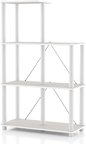 Miniatura 28 de Homes: Inside + Out Apexa Unidades de Estantería Estrecha Moderna de 4 Niveles, Estantes de Exhibición para Coleccionables, Estante de Pie de Fácil