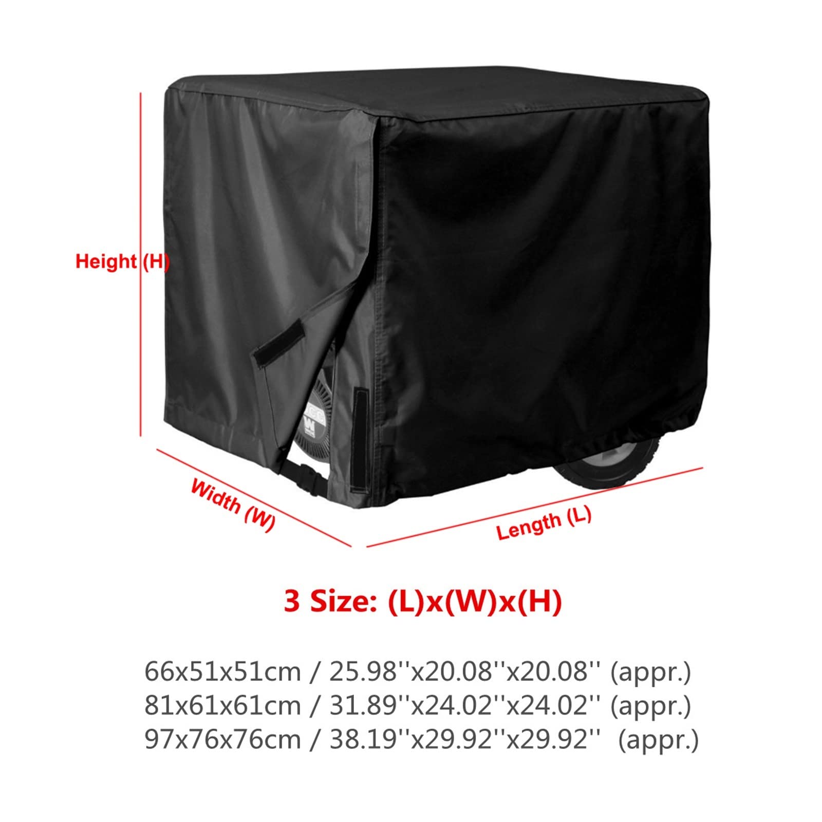 Cubierta Negra for generador de 3 tamaños, Cubierta Protectora a Prueba de Viento, toldo, Refugio Impermeable, Tela Oxford, Cubiertas Multiusos, protección Perfection (Size : 81x61x61cm)