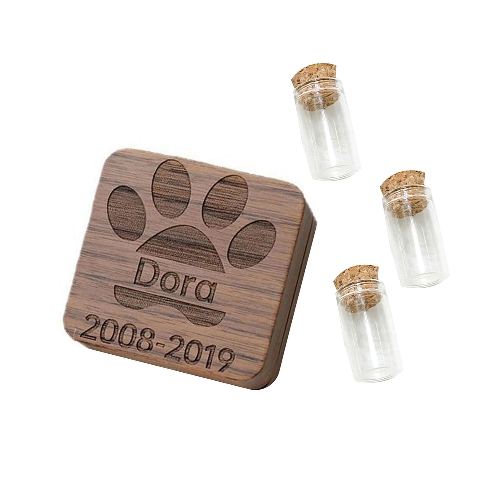 Woedpez Safe Pet Memory Preservation Box Wooden Keepsakes Holders for Hair Teeth Nails Tributes Pet Keepsakes Box