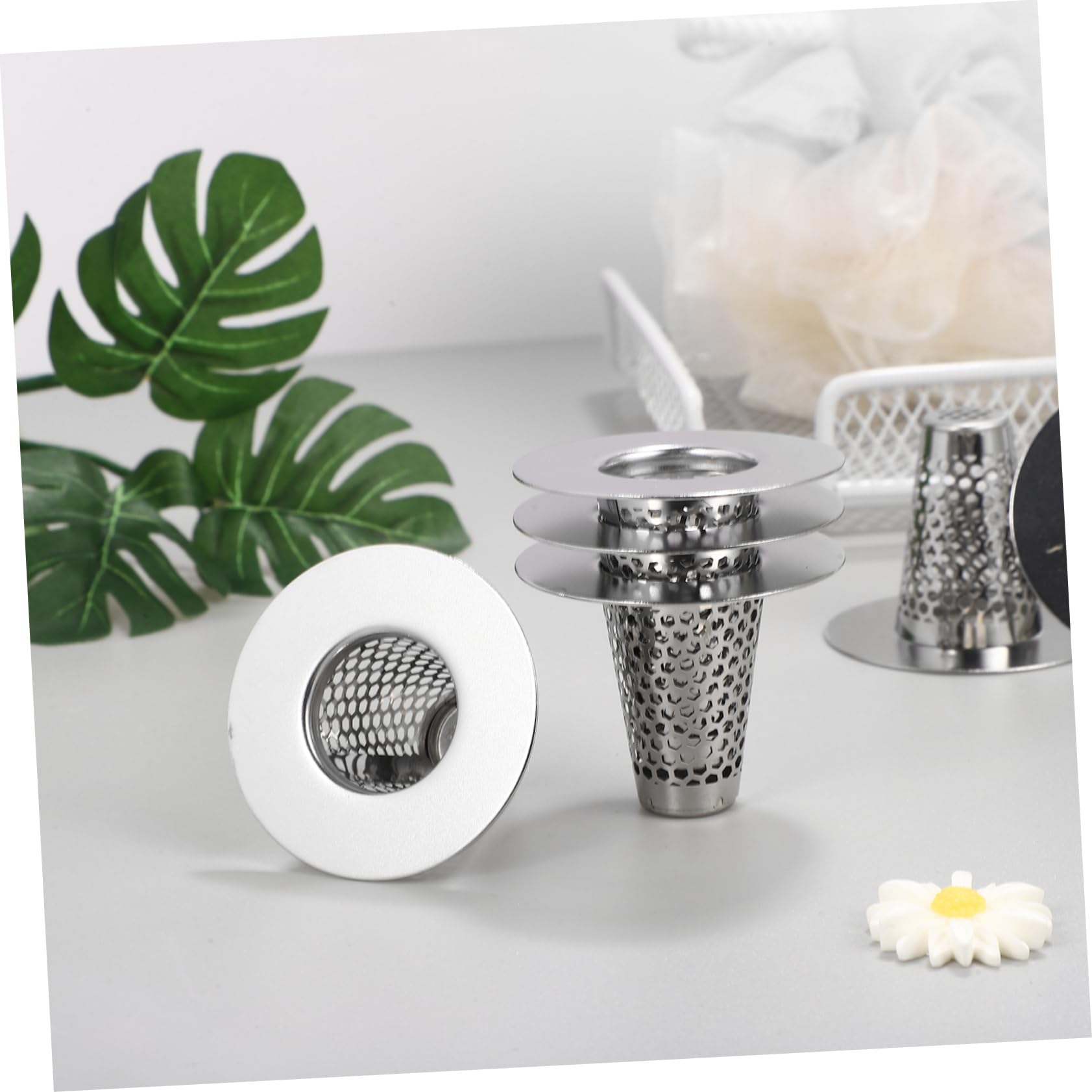 jojofuny 24stücke Abflusssiebe Effektive Haarfänger Für Und Waschbecken Mesh-Design Einfache Installation Und Einsetzbar Für Küche Bad Und Wc