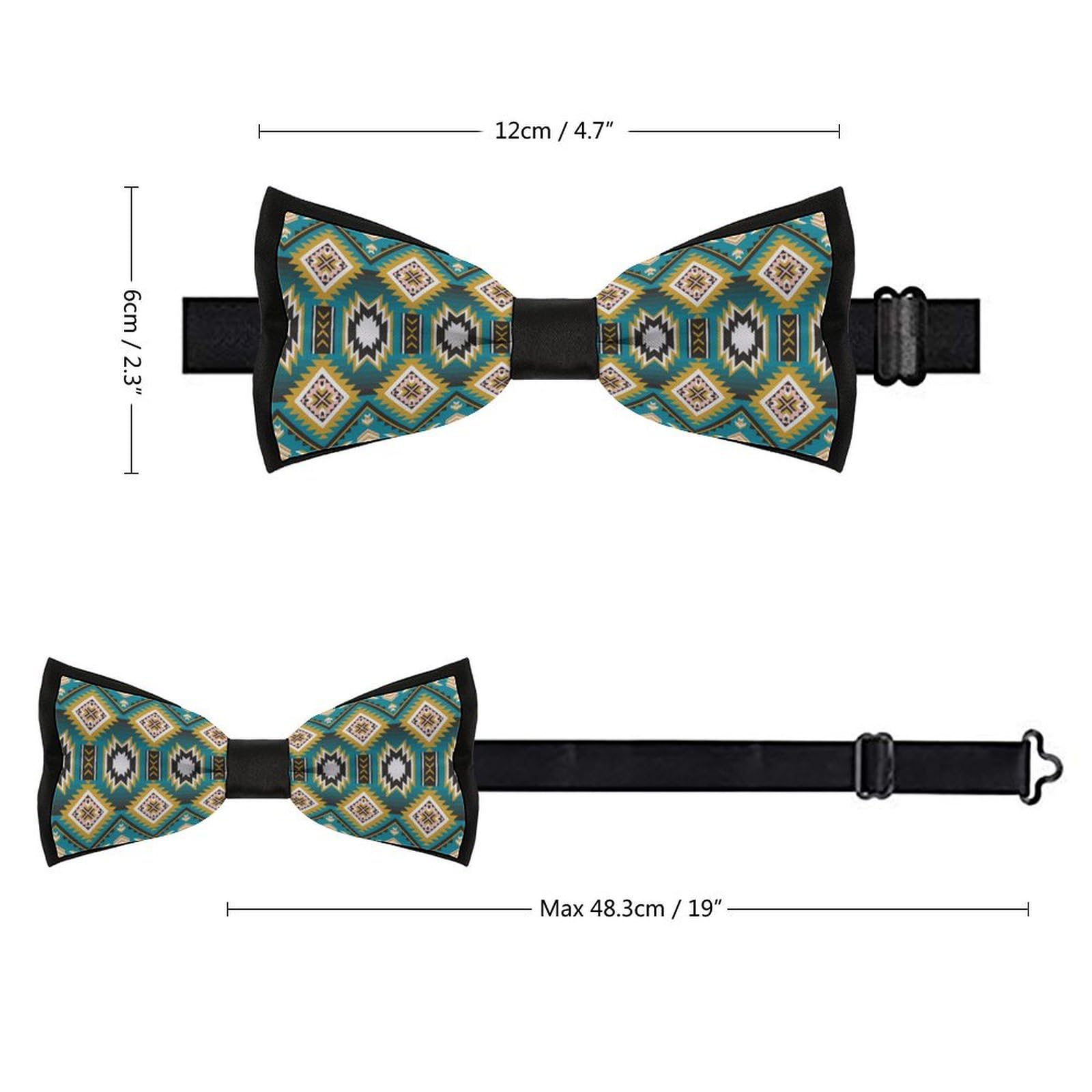 GoasNei Native American Pattern Bow Tie for Men Adjustable Necktie Funny Tie Neck Ties for Weddings Party
