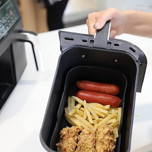 Miniatura 7 de KINLYBO Freidora de aire reutilizable de silicona para Ninja Foodi, Instant Vortex Dualzone, Chefman doble cesta freidoras de aire, forros de