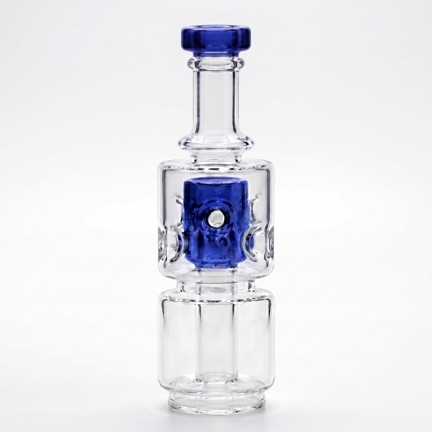 Heavy Wall Decorative Glass Bottle Attachment - Clear Hole Replacement Top for Smart Desktop Bases, Precision Grooved Bottom Connection, Hand-Blown Aesthetic Glasswork image 5