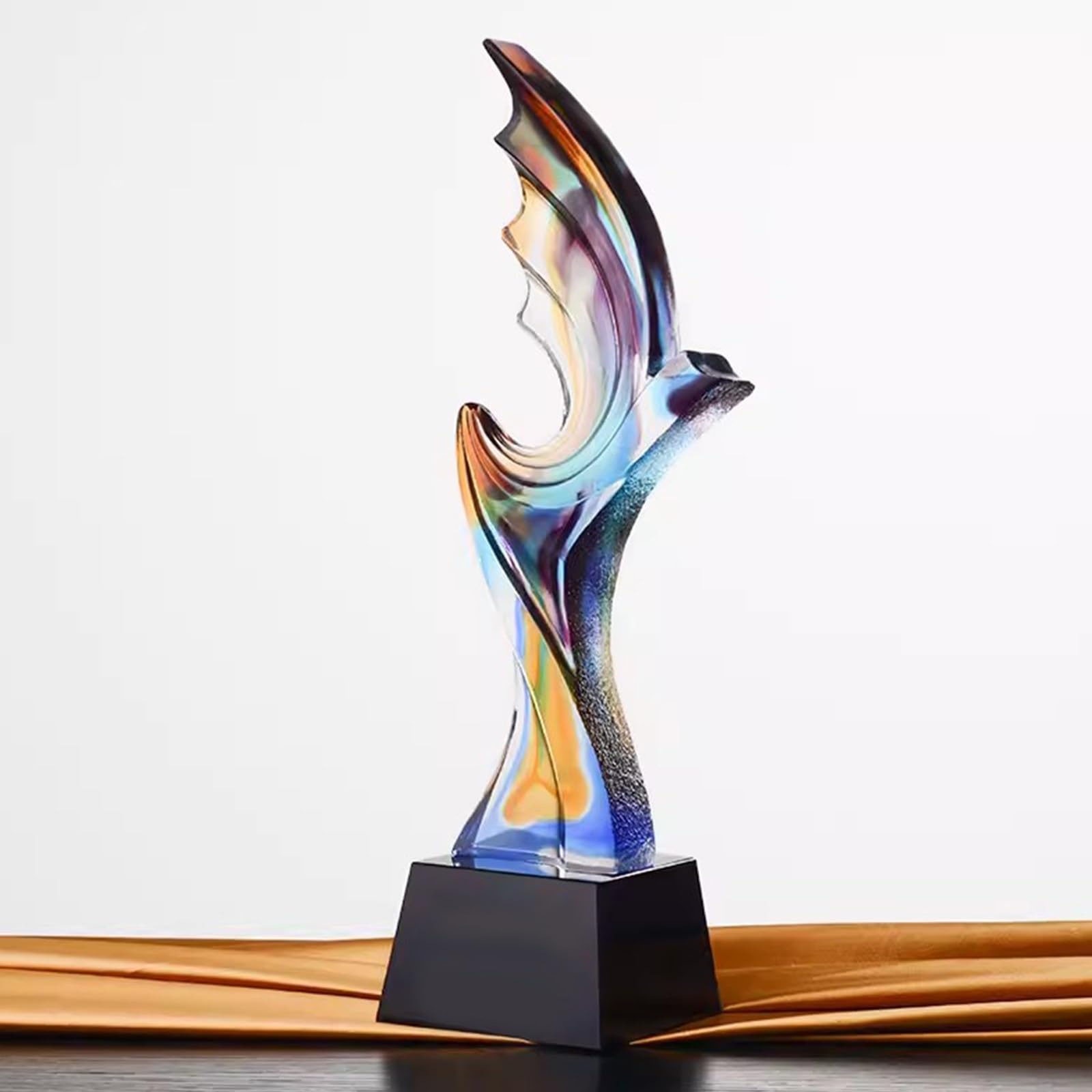 Trophée Glaze Souvenir De Récompense De Réunion Annuelle d'entreprise Trophée D'employé Exceptionnel Trophée De Championnat Peut Être Gravé Emballage De Boîte-Cadeau
