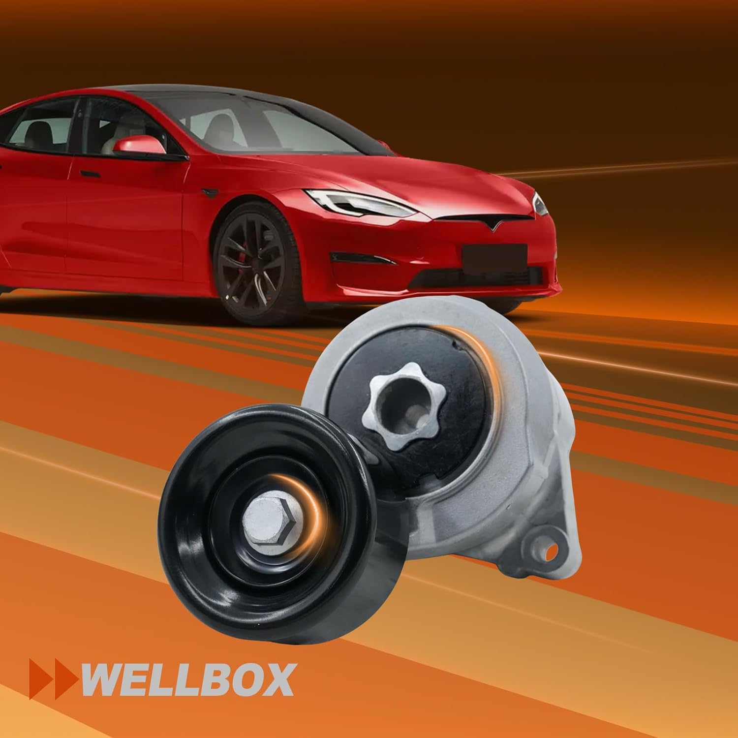 WELLBOX 39073 Belt Tensioner Assembly Fits for Honda Accord 2008-2012 L4 2.4L, Crosstour 2012-2015 L4 2.4L, for Acura TSX 2009-2014 L4 2.4L 2354cc Replaces 31170R40A01 49432 89619