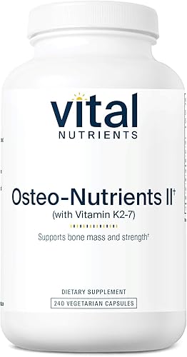 Vital Nutrients Osteo-Nutrients II  Vitamina K2 + D3, calcio, boro y magnesio para la fuerza ósea*  Apoyo cardíaco saludable  Suplemento vegetariano