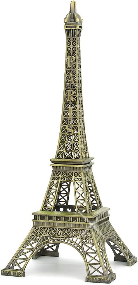 City-Souvenirs 12 Inch (30cm) Metal Eiffel Tower Statue Figurine Replica Centerpiece Room Table Decor Jewelry Stand Holder French Souvenir (Includes Eiffel Tower Key Ring)