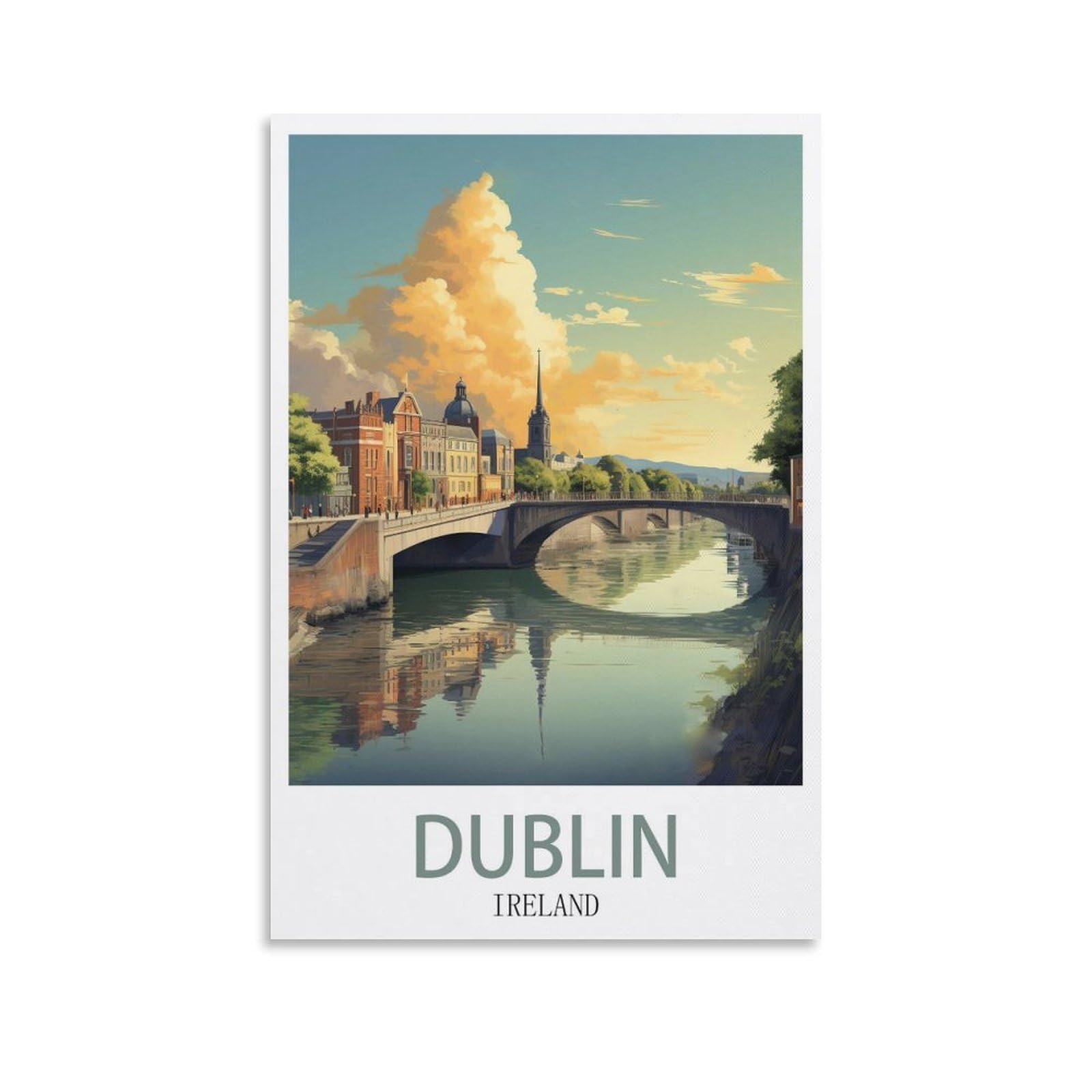 EZMLFA 5D Diamond Painting Kits for Adults,Dublin Ireland,for Adults Beginners of All Ages, Round Full Drill Arts and Crafts Gems Home Wall Decor 30x40cm