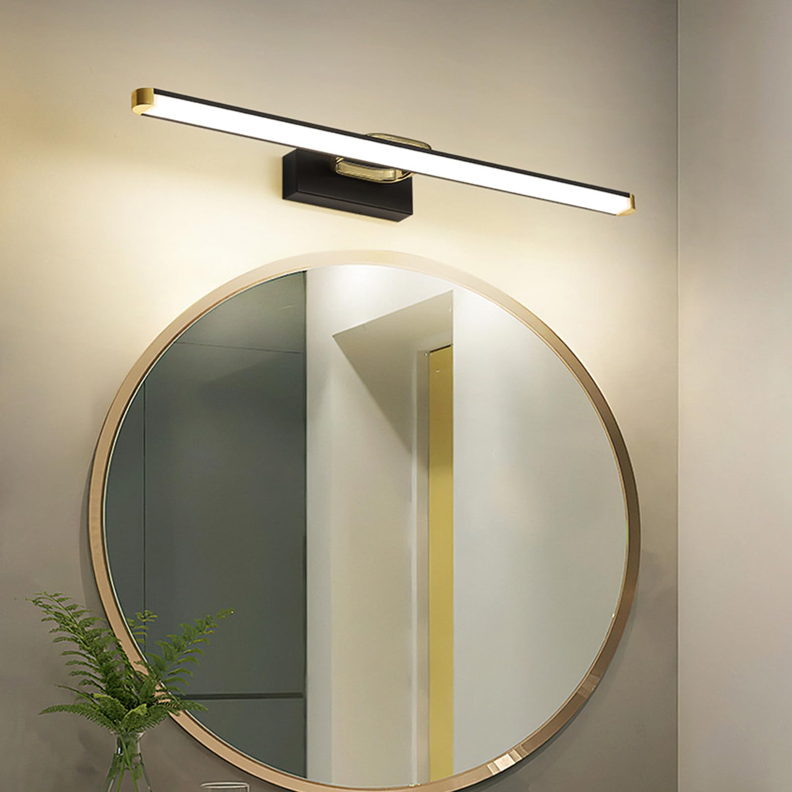 Lampa ścienna LED do lustra wewnętrznego, wodoodporna, nowoczesna, dekoracyjna, czarna, designerska, długa żelazna lampa ścienna do darta cel, zdjęcie, łazienka