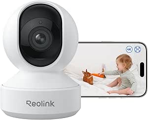 Reolink 4K PTZ WiFi Indoor Surveillance Camera, 2.4/5 GHz Wi-Fi 6, Baby Monitor with Camera, 3X Optical Zoom, Car Tracking, Indoor Camera for Kids, Dog Camera, Human/Pet/Scream Detection, E1 Zoom asin的图片