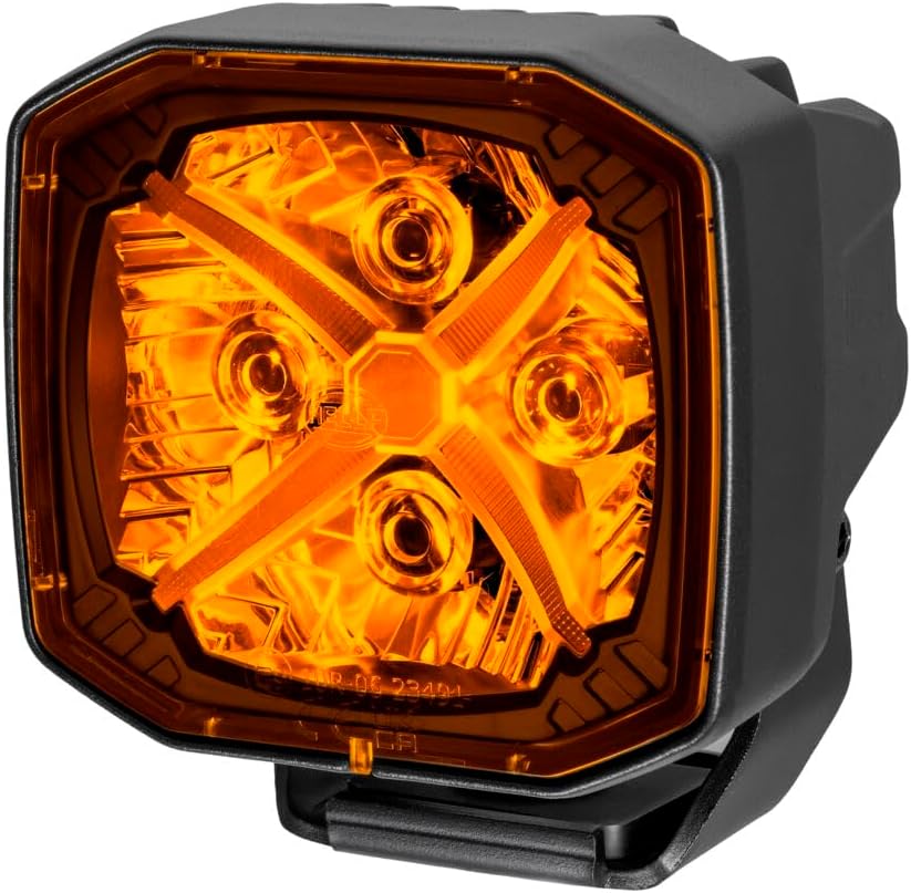 Hella X-TREME 2Pcs 3 Inch Amber Spot Beam 5700LM Off Road Driving Pod Lights with Snap-On Stone Shields (XT-3A) 24V 12V for Trucks, Jeeps, ATV UTV SUV