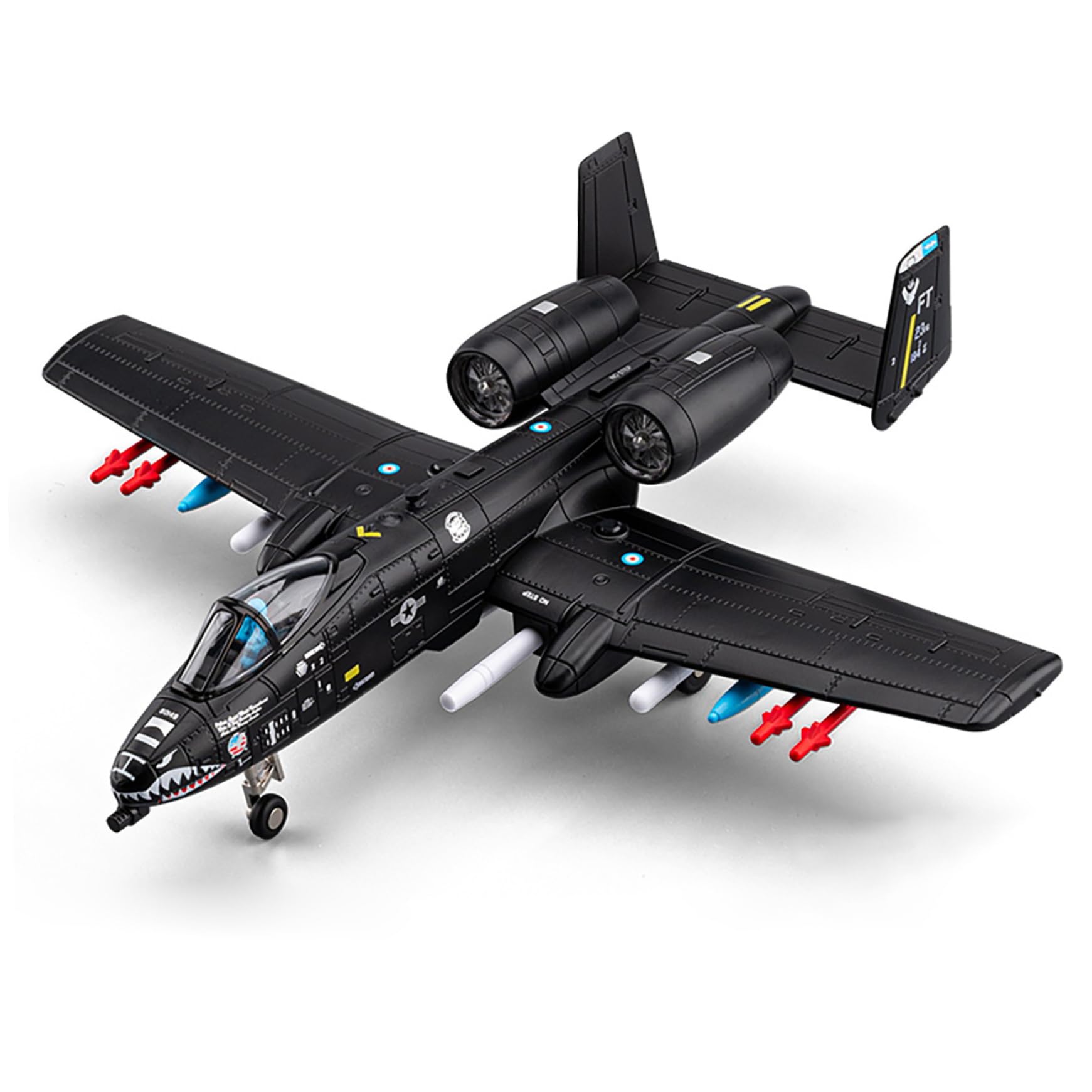 Lcarege A10 Warthog, Cool Realistic Model Airplane with Detachable Missiles & Weapons & Fighter Wheels, Easy to Assemble A10 Warthog Model Kit for Kids Adults