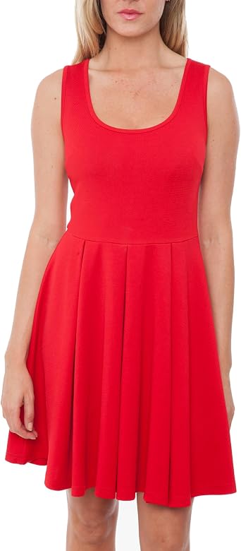white mark A-Line Sleeveless Fit and Flare Crystal Skater Dress