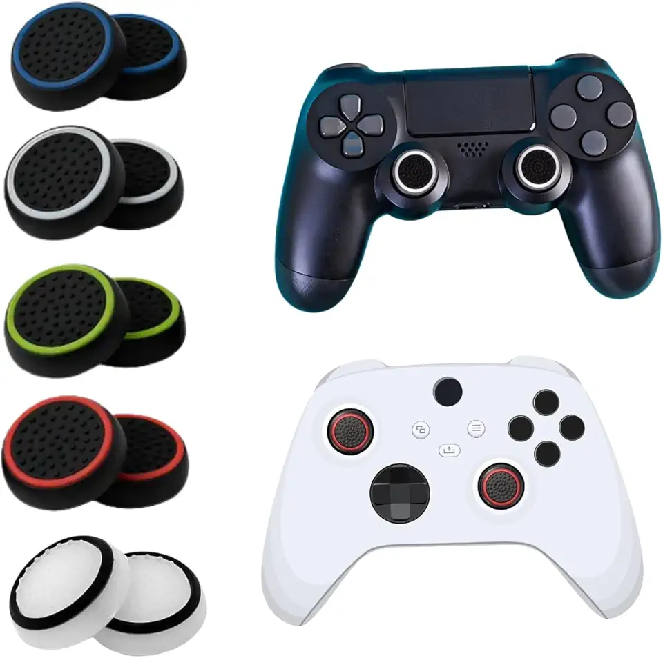 Kit 10 Grip Protetor Analógico Borracha Silicone Botão Controle Gamer Borracinha Compatível Ps3 Ps4 Ps5