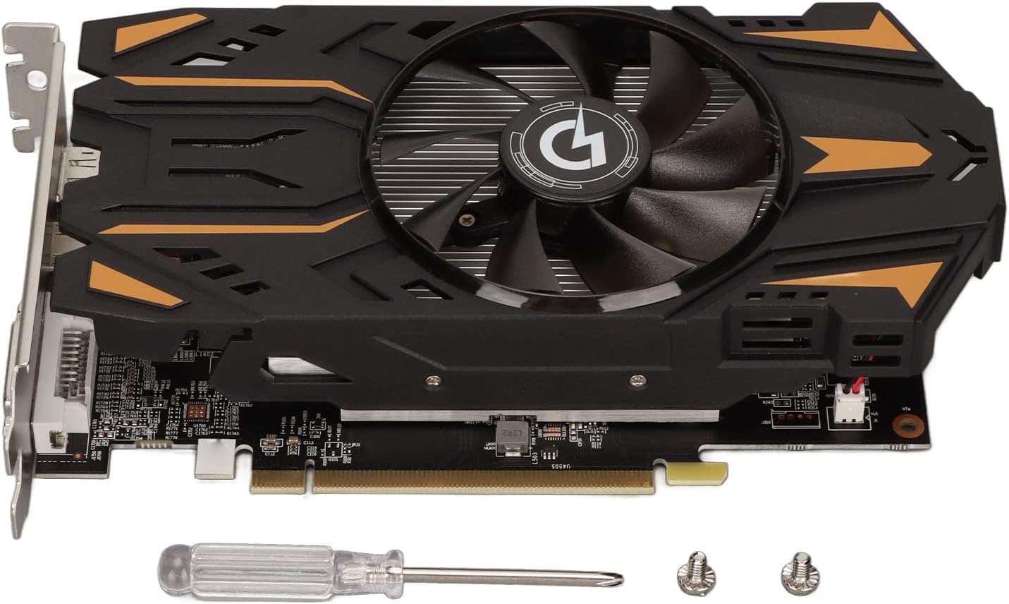 Dpofirs Scheda Grafica RX550, Scheda Grafica da Gioco 4G GDDR5 128bit Supporto Ventola Singola Scheda Grafica HDMI DP DVI con Scheda PCB, Scheda Video 1071MH/6000MHz Dpofirs Scheda Grafica RX550, Scheda Grafica da Gioco 4G GDDR5 128bit Supporto Ventola Singola Scheda Grafica HDMI DP DVI con Scheda PCB, Scheda Video 1071MH/6000MHz