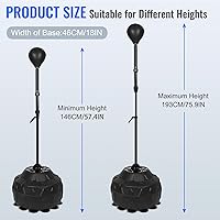 Vista 2 de Reflex Speed Bag - Saco de boxeo de base gruesa, con altura ajustable y resorte reforzado, fuerte y duradero, para boxeador, persona de fitness