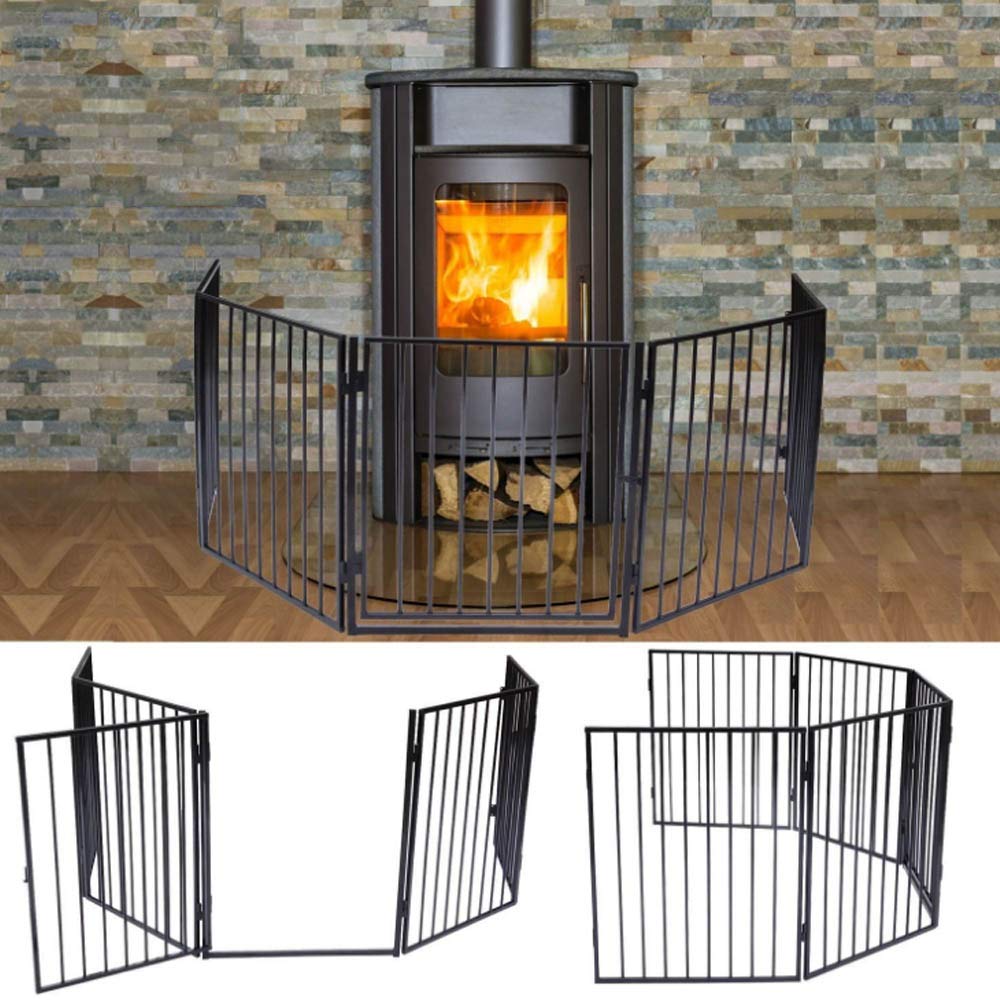 Buy Apelila Fireplace Fence Safety WalkThrough Door,Metal Fire Gate