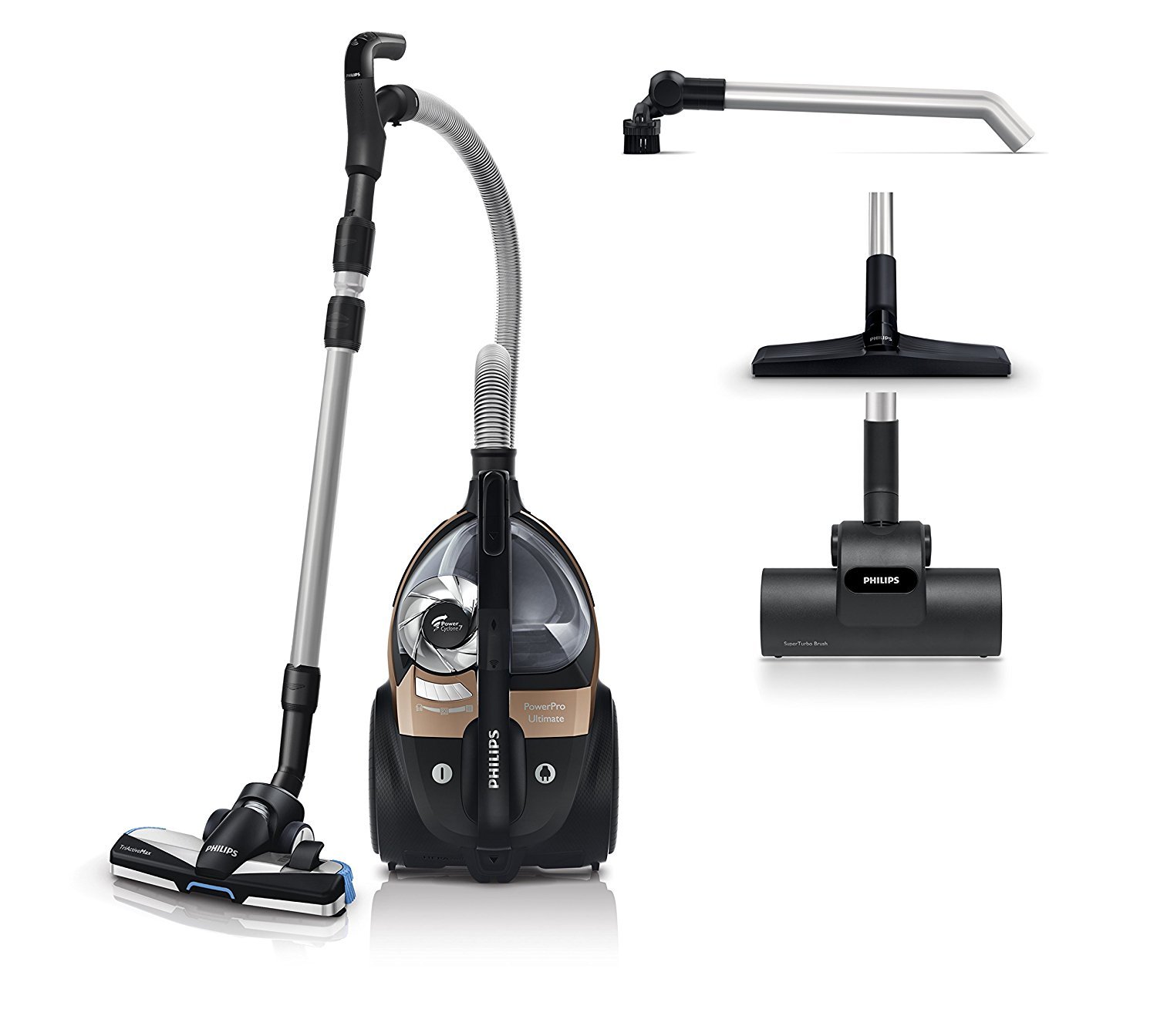 Philips beutteloser Staubsauger PowerPro Ultimate (AAA-Energie-Label, 650 W, 2,2 L Staubvolumen, Turbodüse für Tierhaare, kupfer) FC9922/09