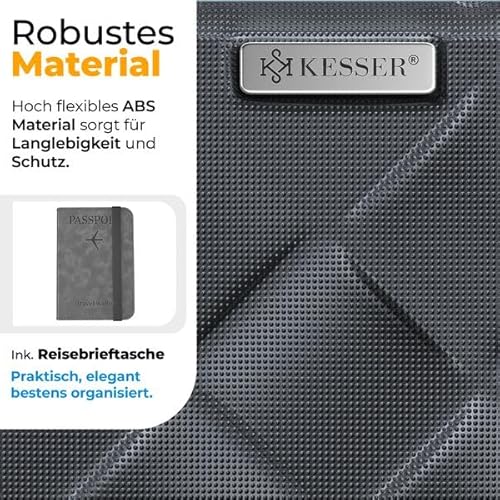 Kesser® Set Di Valigie Da Viaggio, 3 Pezzi, Abs, Serratura A Combinazione, Bilancia E Portafoglio, Ruote A 360°, Bagaglio A Mano E Grande Valigetta - 9