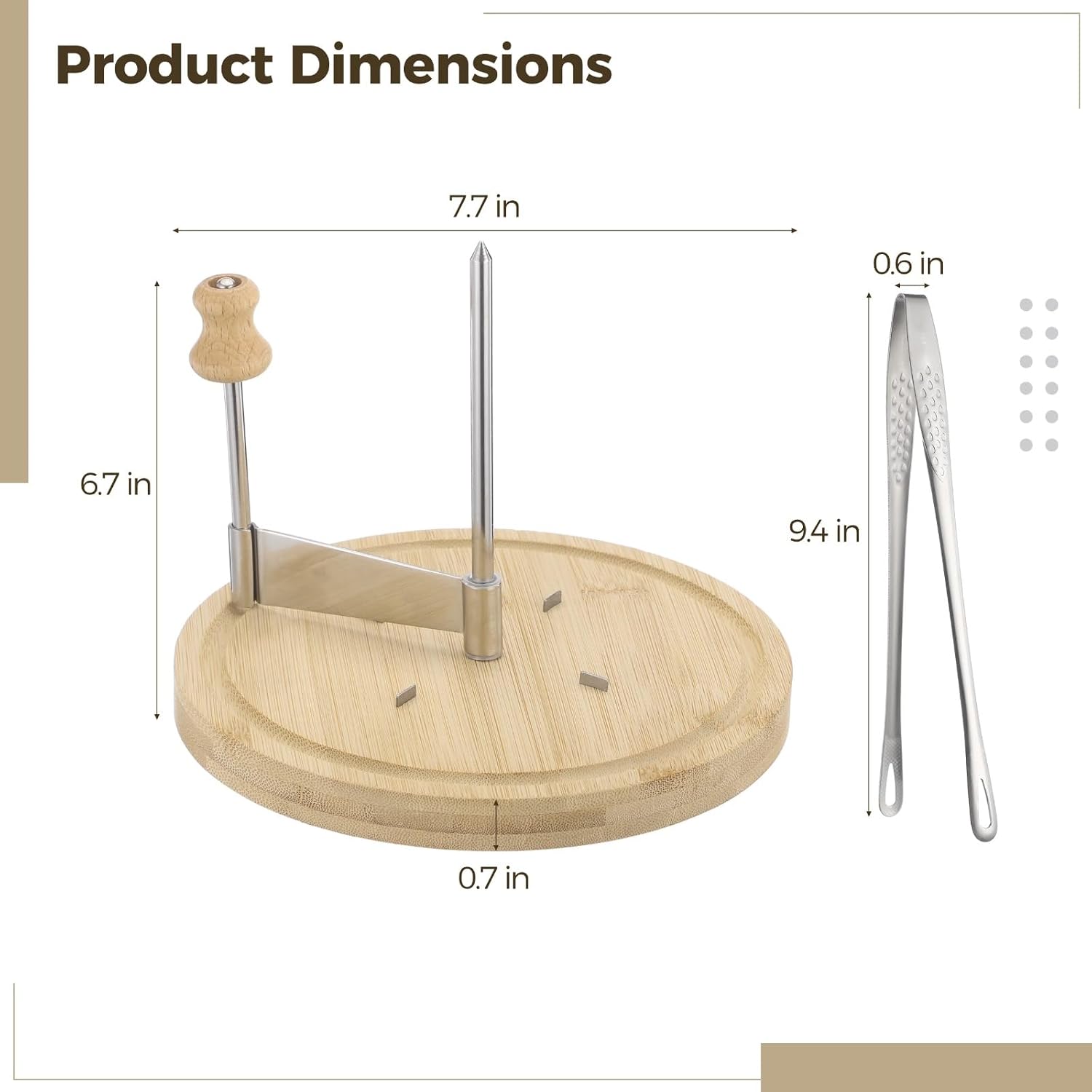 Cheese Curler Set, Tête de Moine Rotary Grater with Wood Base, Stainless Steel Manual Chocolate Shaver & Cheese Slicer, Includes Tongs, Ideal for Home Kitchens, Restaurants, Cafes, & Dessert Shops