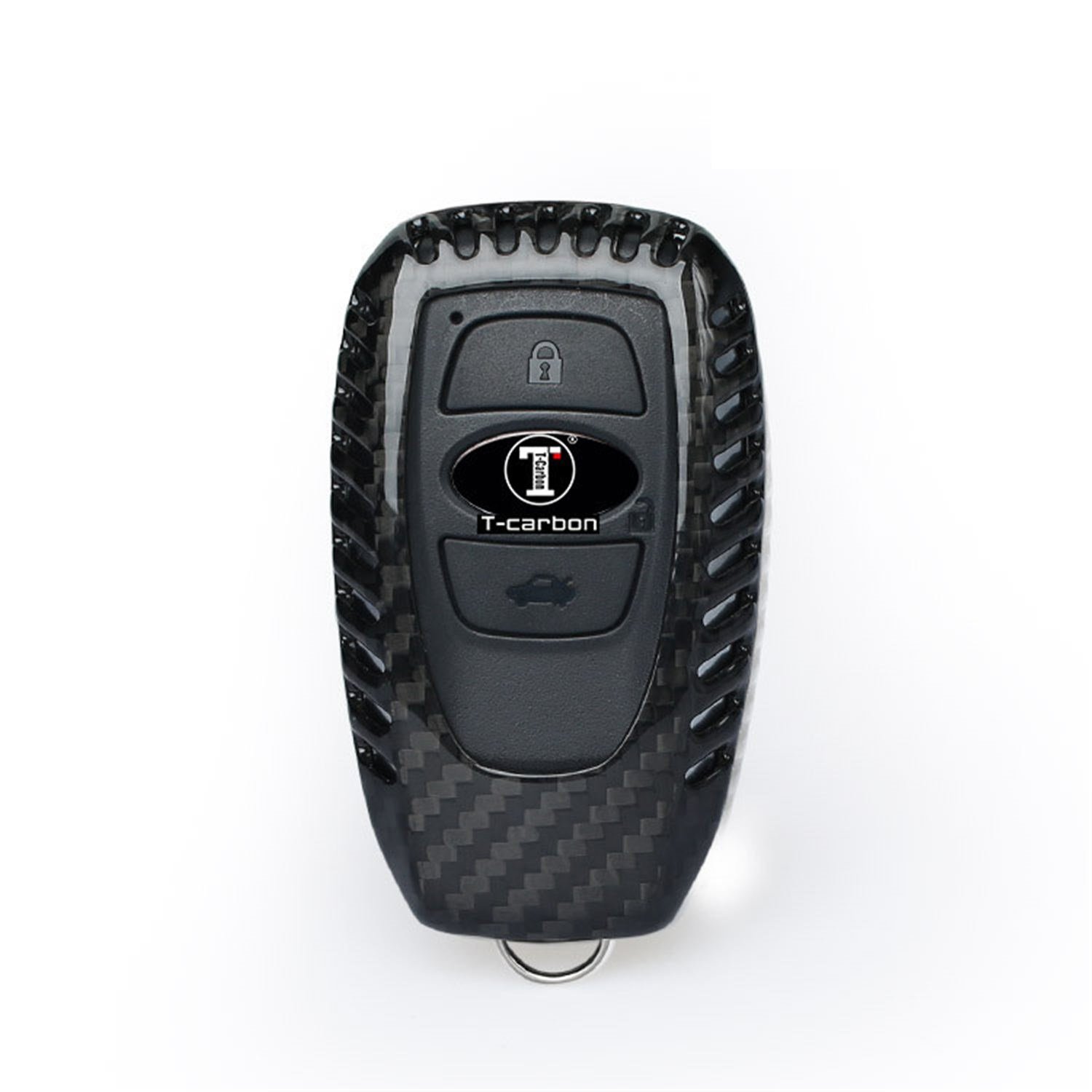 M.JVisun Genuine Carbon Fiber Key Fob Cover for Subaru Ascent BRZ Crosstrek Forester Impreza Legacy Levorg Outback STI WRX XV Smart Car Remote Key Fob Case for Men Women - Black