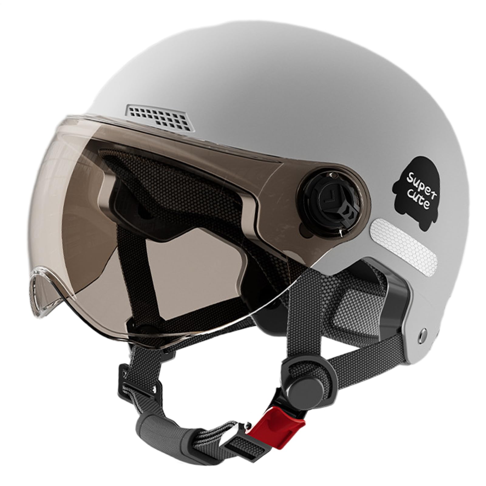 Demi-casque de moto - Casque de sécurité multi-sport avec pare-soleil, cruiser et scooter - Pour homme et femme - Léger - Protection urbaine - 45 à 65 cm