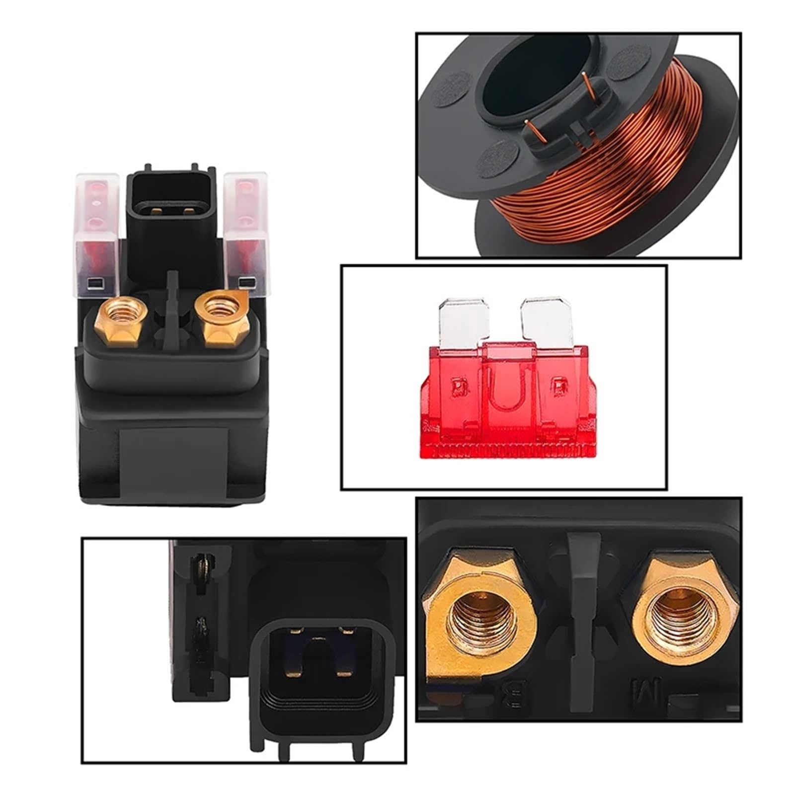 Rele Avviamento Moto Compatibile con Ducati per Hypermotard 2013-2016 Solenoide Avviamento Moto Ricambi Motorino di Avviamento per Solenoide Relè 39740081B