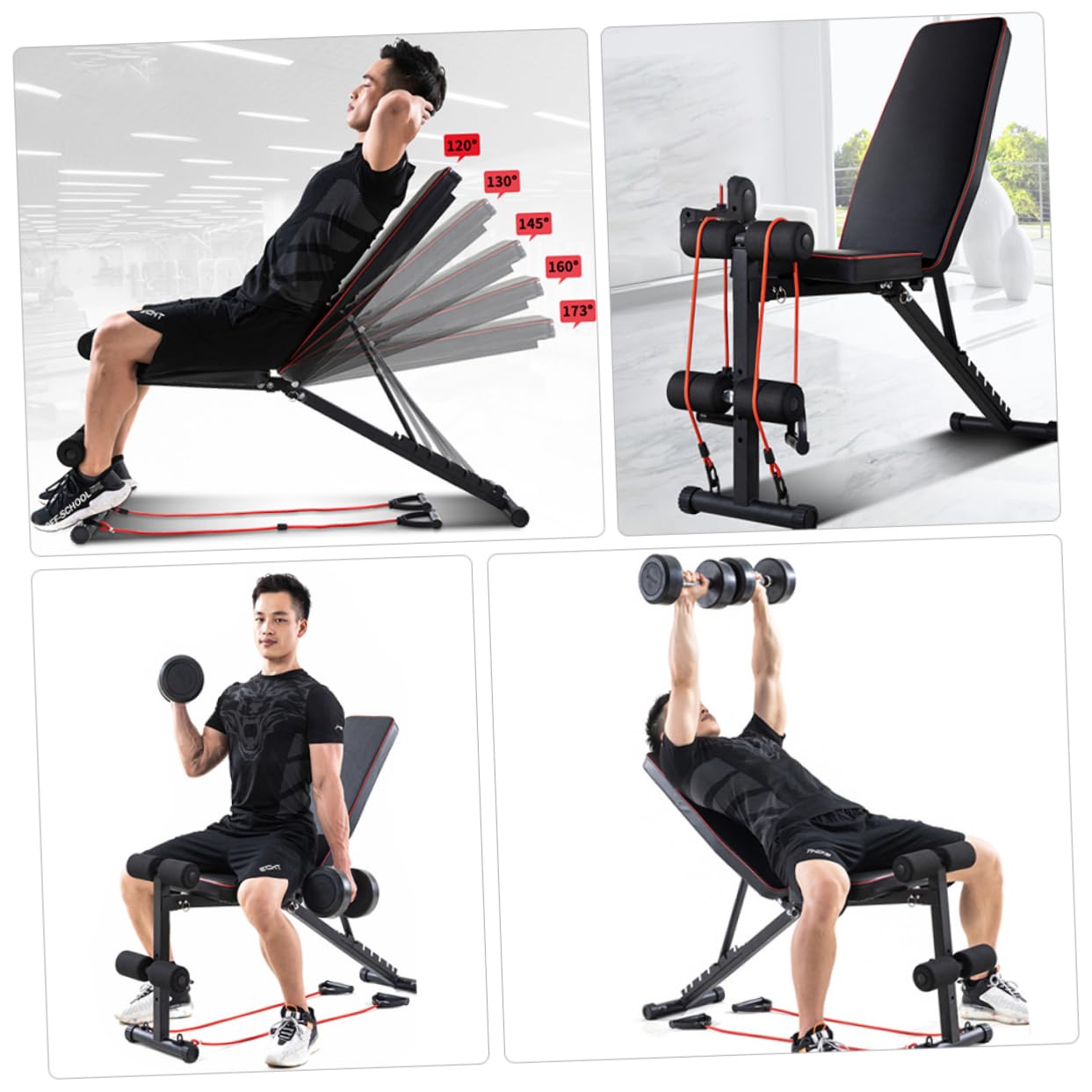 SUPVOX 1pc Foldable Sit-up Board Adjustable Fitness Core Slant Bench Household Abdominal Device