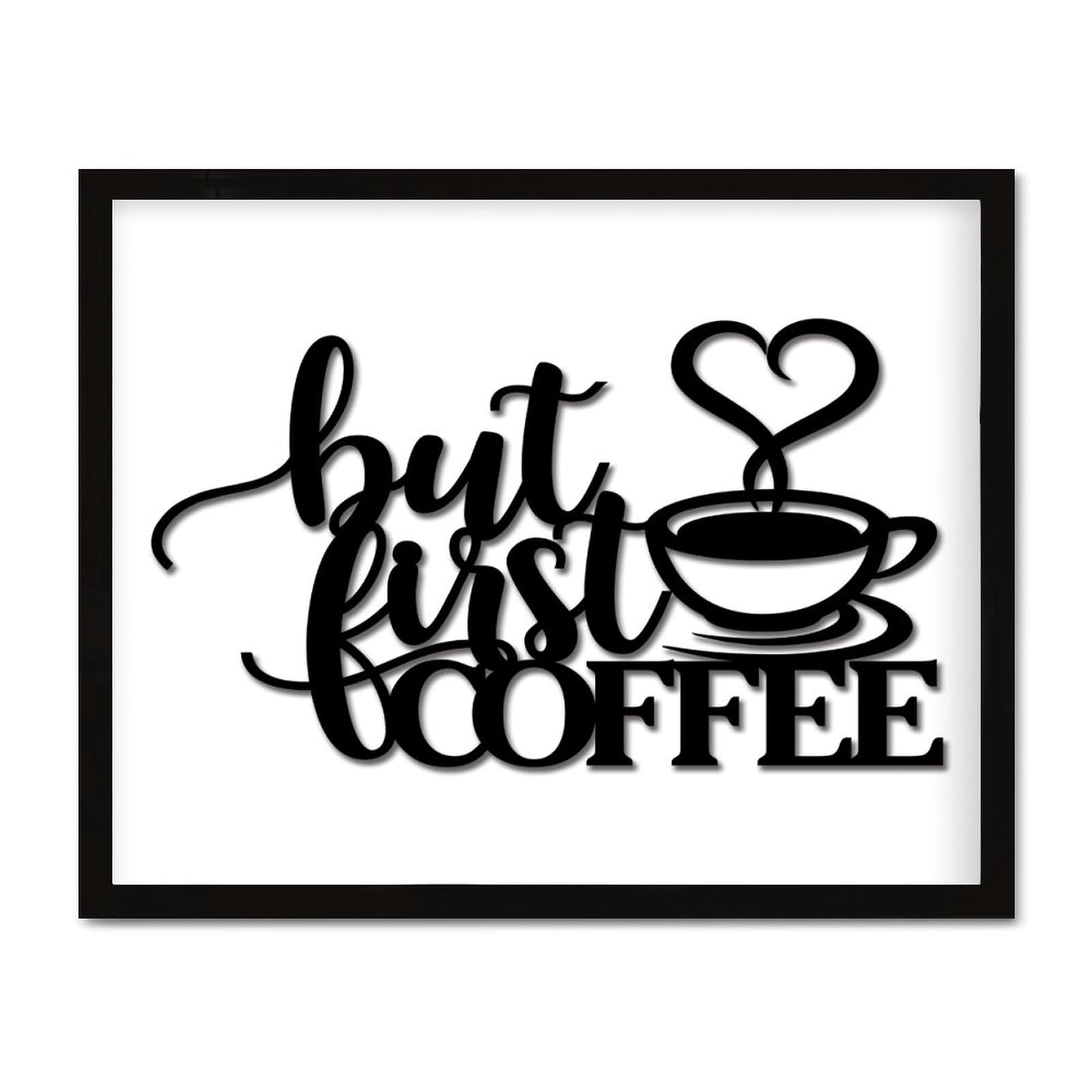 Panneau But First Coffee en bois de 40 cm pour déco de cuisine et coin café de maison