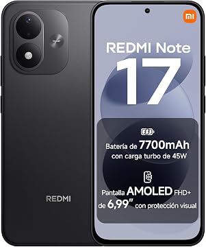 REDMI Note 17, Smartphone 6+256GB, Negro, batería de 7700mAh