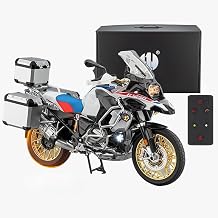 RC Motorcycle Model for Adult, 1/6 Scale R1250GS Dynamic Motorbike Display with Ignition Sound, LED Lights & Spray Effect, Mechanical Model for Collectors Enthusiasts White
