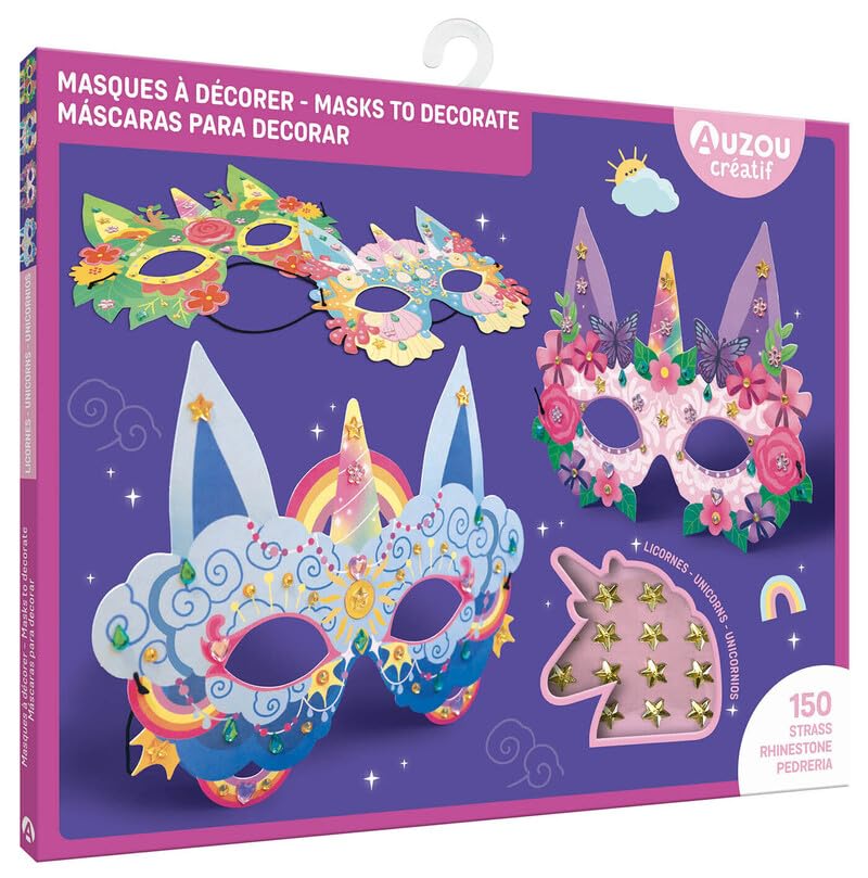 Ma pochette d'artiste - masques à décorer - licornes