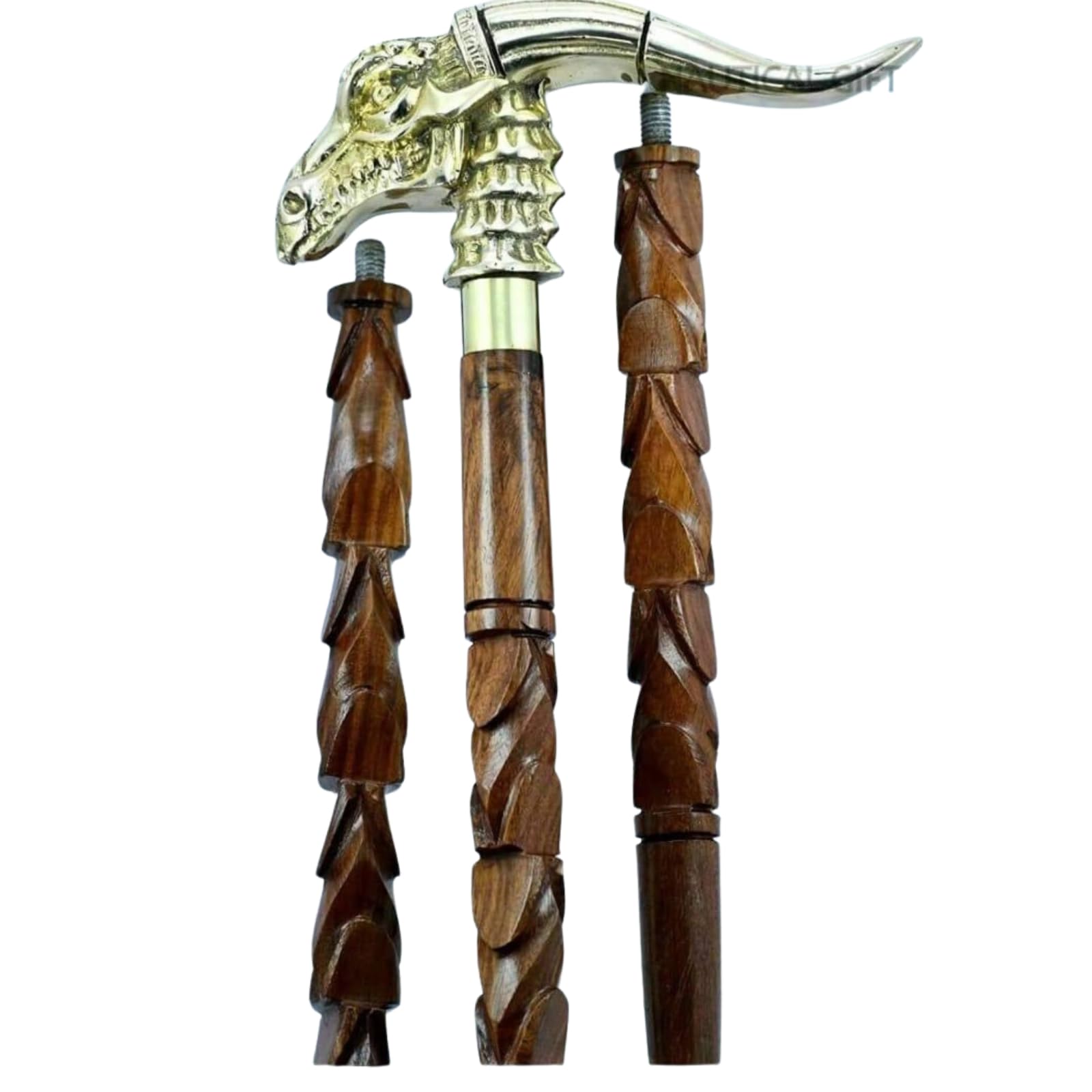 ADAM Home Decor Handmade Wooden Walking Stick with Full Brass Dragon Head Handle | Classic Style Cane for Men & Women | Heavy Duty Designer Wooden Cane | Vintage Collectible & Gift Item-image-36