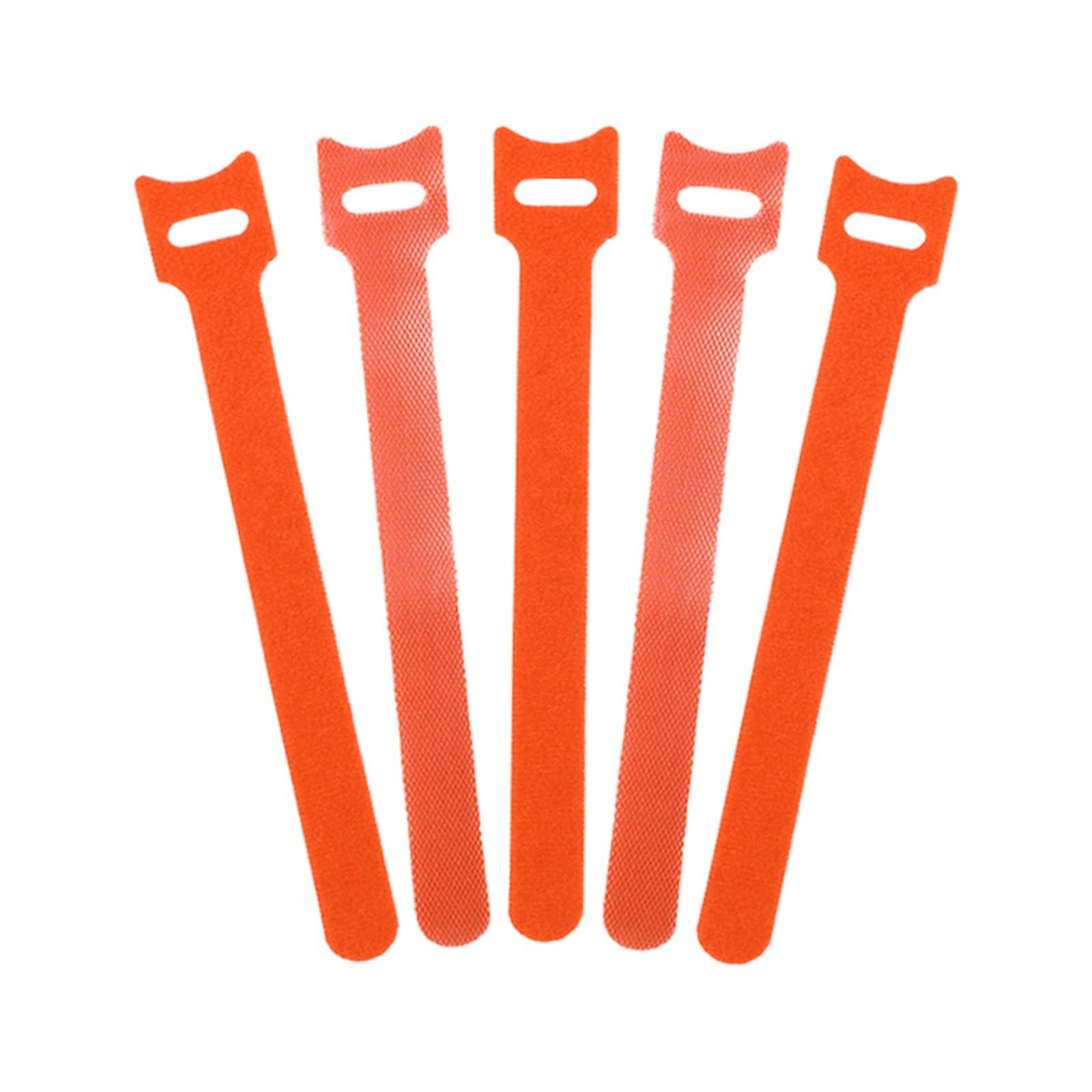 Data Cable Tie 100pcs Cable Ties 200mm Reusable Fastener Hook and Loop Wire Tie Adjustable Straps Organizer Fastening Tape for Cord Organization(Orange)