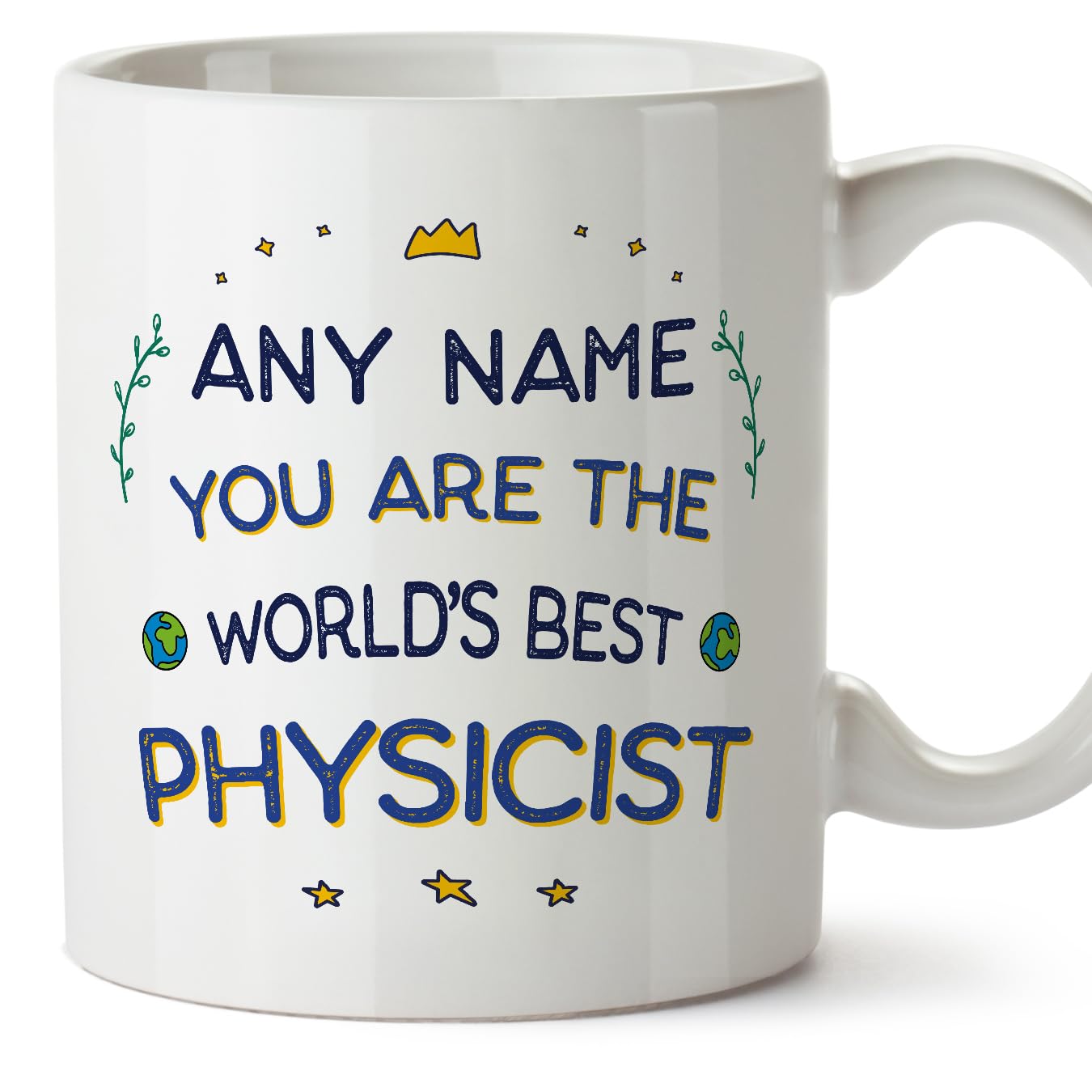 MUGFFINS Personalised Mug for Physicist - in English - World's Best - Funny Custom Gift for Colleagues - Ceramic 11oz Mug