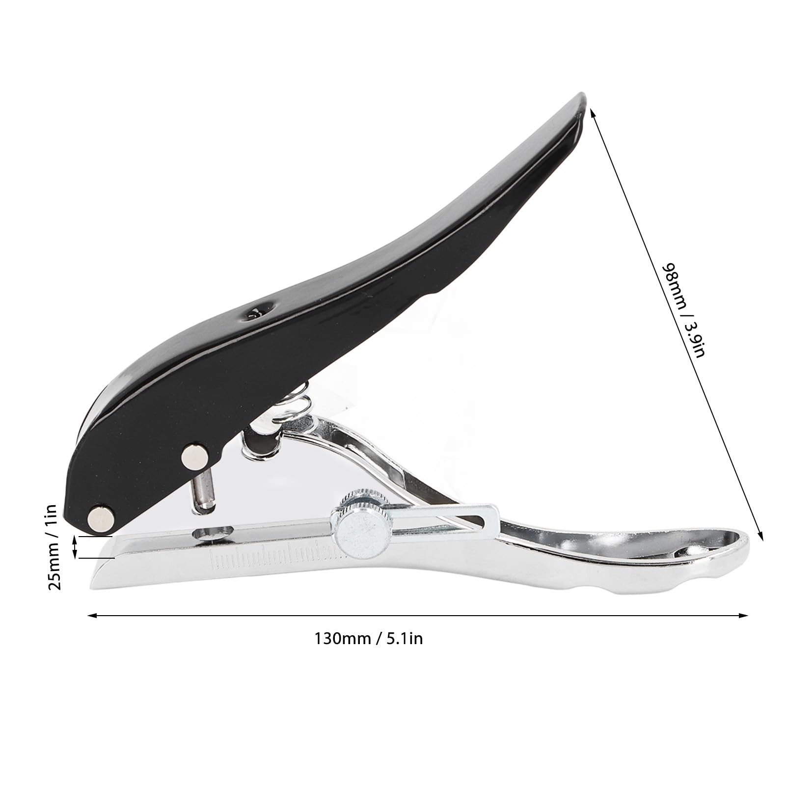 Single Hole Punch, 8mm Hole Punching Pliers Handheld Paper Hole PuncherEdge Banding Punching Pliers with 5 Countersunk Drill Bits for Card Hard Film Thin Wood