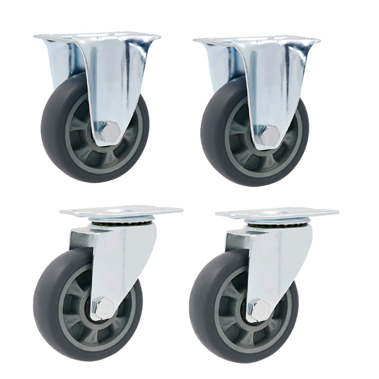 GBRJUYF High-Performance Furniture Cs Universal Heavy-Duty Wheels Industrial Transport Rollers Rubber Replacement Wheels for Carts & Workbenches (Standard + Universal 75mm)