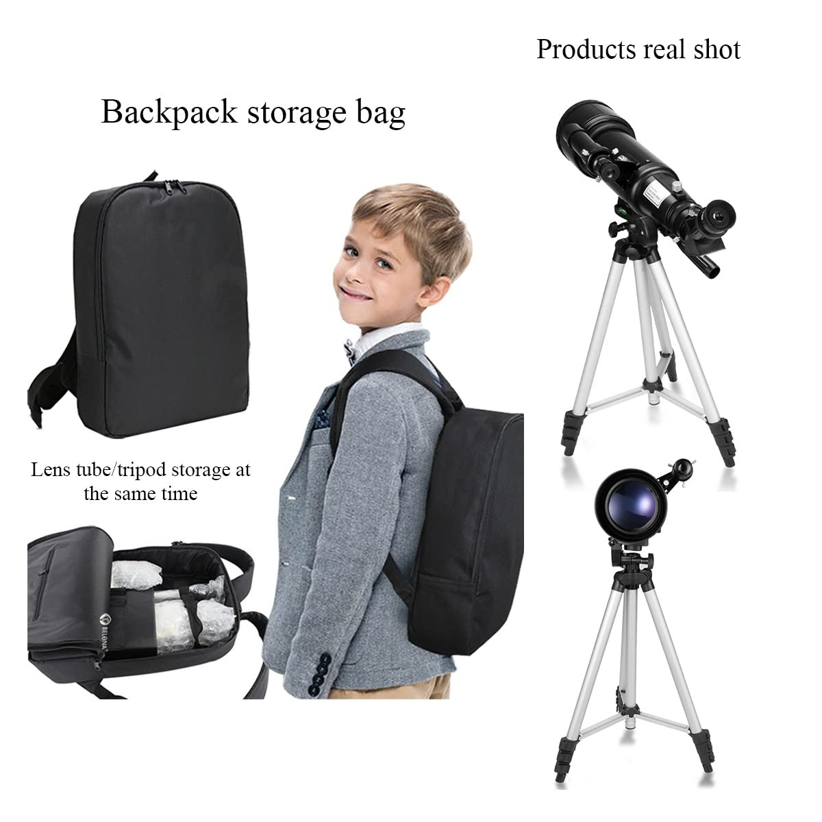 Telescopio Astronomia per Adulti con Apertura di 70 mm,Portatile e Potente,Telescopio Astronomico con 3 Oculari per Luna,Pianeti e osservazione delle Stelle, Regali per Adolescenti Ragazzi