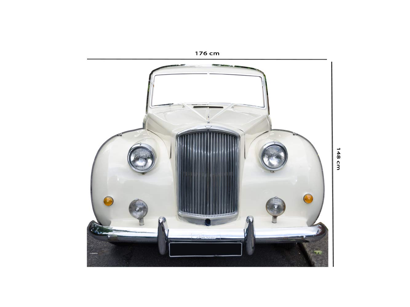 Oedim Photocall Personalizado para Bodas en Cartón Coche Clásico Blanco 176x148cm | Photocall Económico y Original | Photocall Troquelado