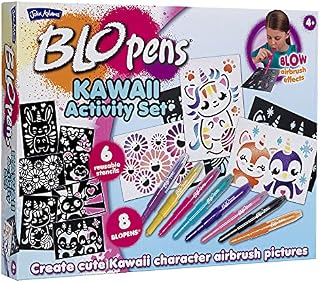John Adams | BLOPENS® Kawaii Activity Set: Create cute Kawaii character airbrush pictures| Arts & crafts | Ages 4+