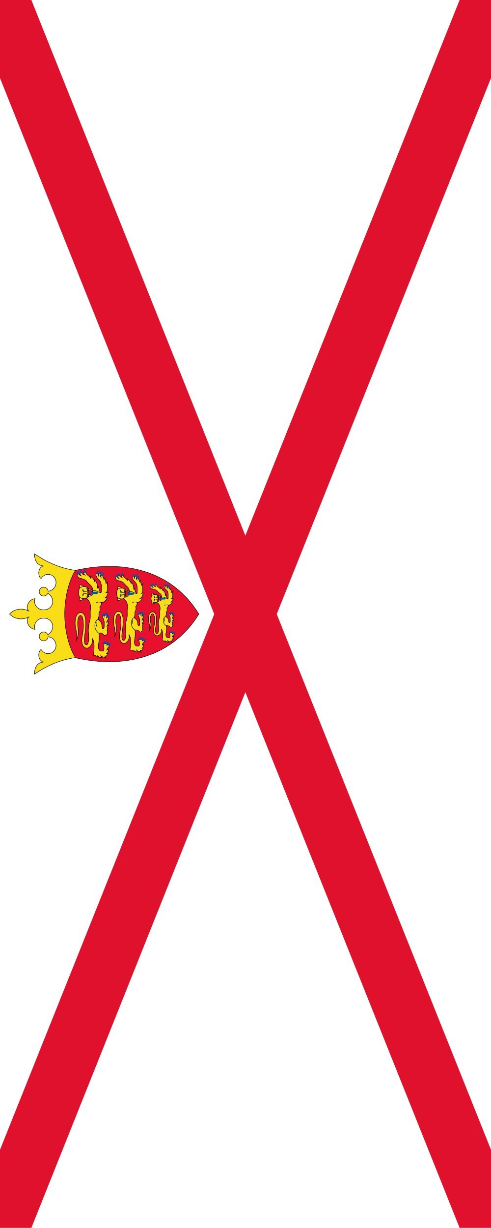 Drapeau Jersey portrait 300x120cm contre l'enroulement : pavillon vertical 3.5m²