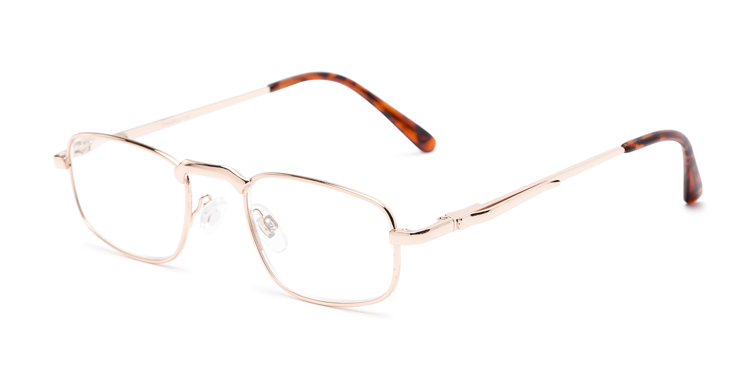 Rectangle Reading Glasses in Gold by Readers.com | The Anderson | +1.75