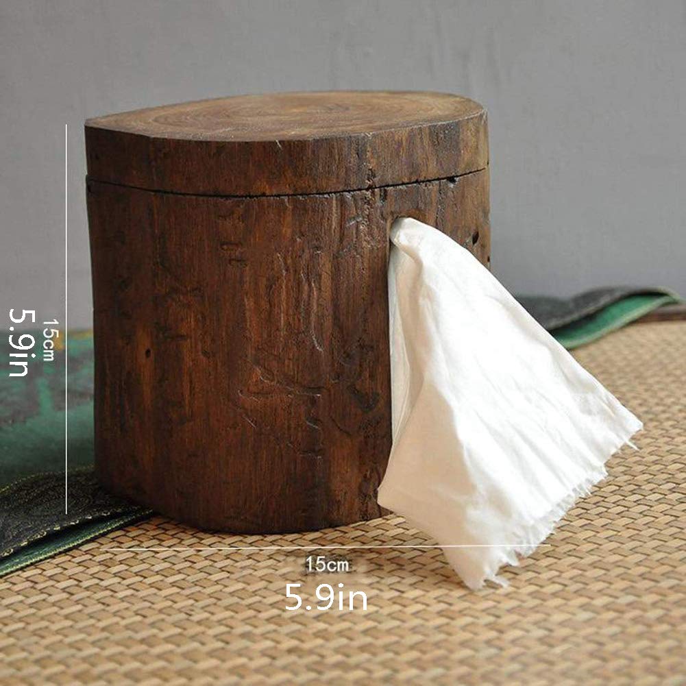 Toilettenpapierhalter aus Holz an der Wand, Seidenpapierhalter, Badezimmer Küchenrollenhalter Ständer,Braun