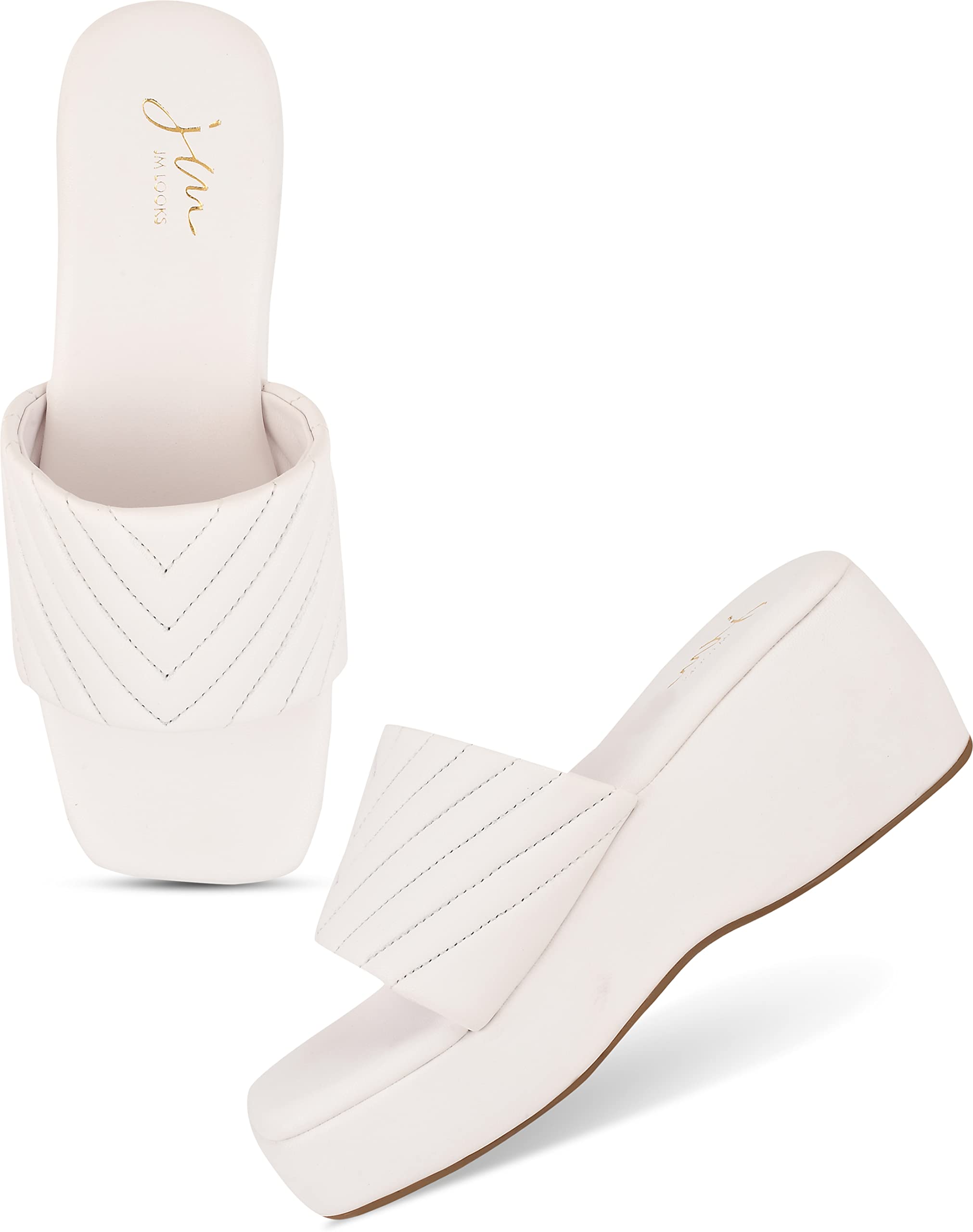 JM LOOKS Fashion Casual Platform Wedges Heels Sandals With Comfortable Sole For Womens & Girls SS-5-White-41-X (B0C4Y5GZM3) Amazon Price History, Amazon Price Tracker