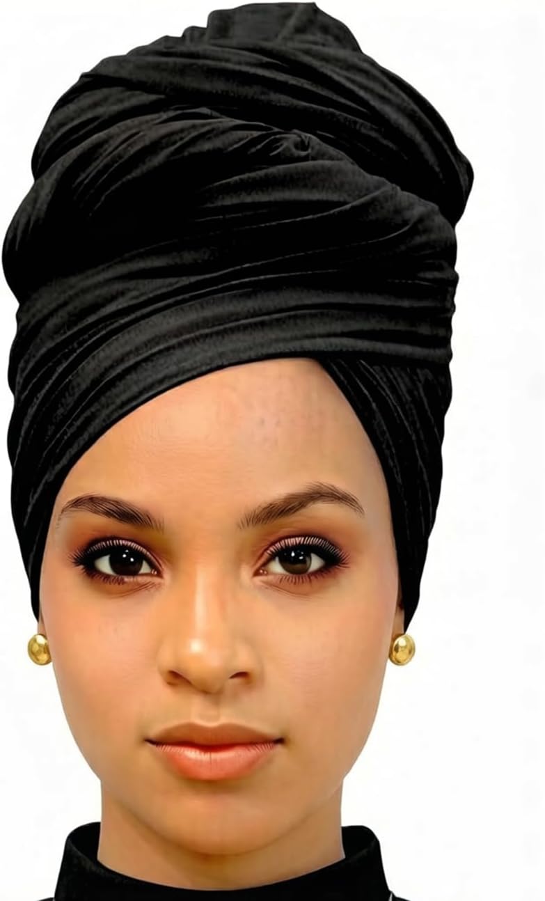 Head Wraps for Black Women Stretch Head Scarf Long African Hair Wraps Turban Headwraps Jersey Headbands