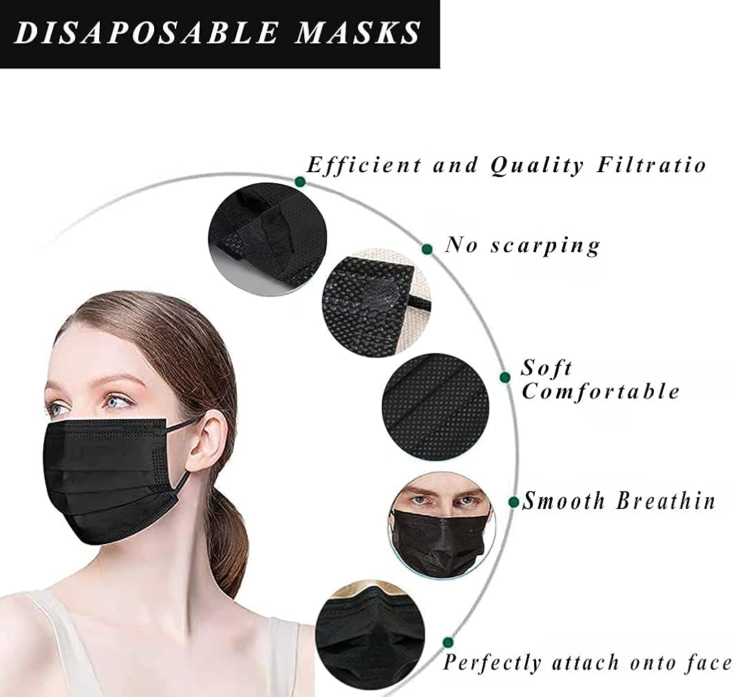 Disposable Face Mask 100 PCS Breathable Safety Masks