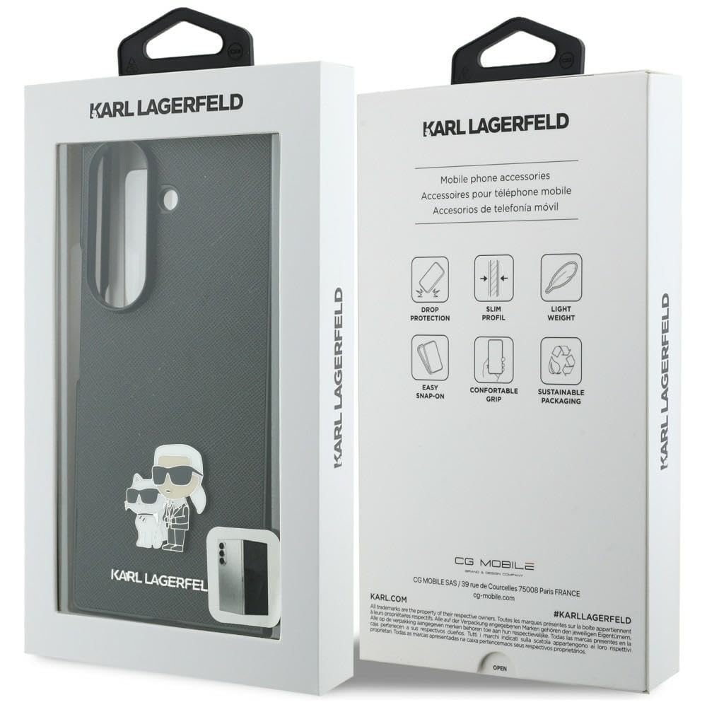 CG MOBILE Karl Lagerfeld Saffiano Karl&Choupette Pin - Custodia per Samsung Galaxy Z Fold8 Ultra (nero)