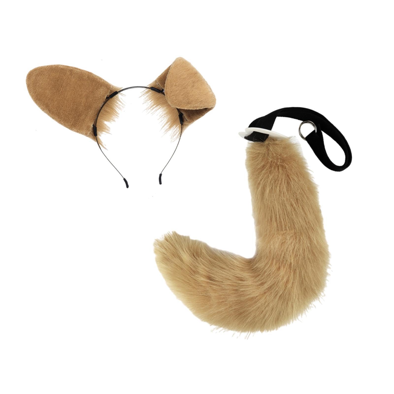 Ensemble Oreilles et Queue d'animal, Cadeau Cosplay, Longue Queue pour Jeu de Rôle, Bal de, Anniversaire