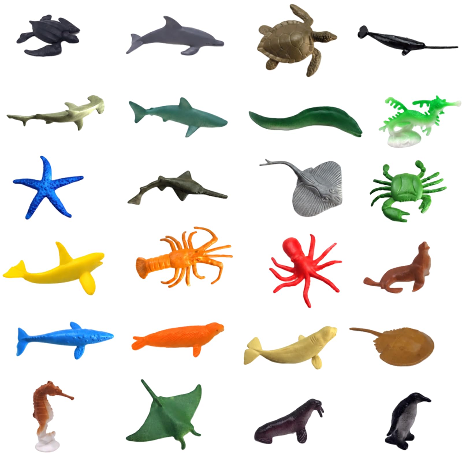 Werownsgso 24PCS Mini Beasts Realistic Insects Colorful Toy Insects Soft Silicone Dragonfly Models Various Insect Model suitable for Education Rewards Party Gifts (Ocean)
